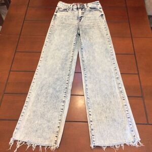 Judy Blue Bad Blood High rise jeans 80s acid wash raw hem 1/25